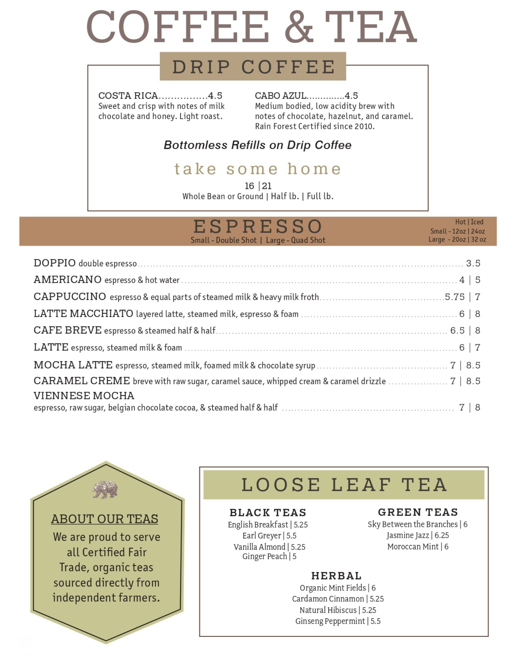 Coffee and Tea